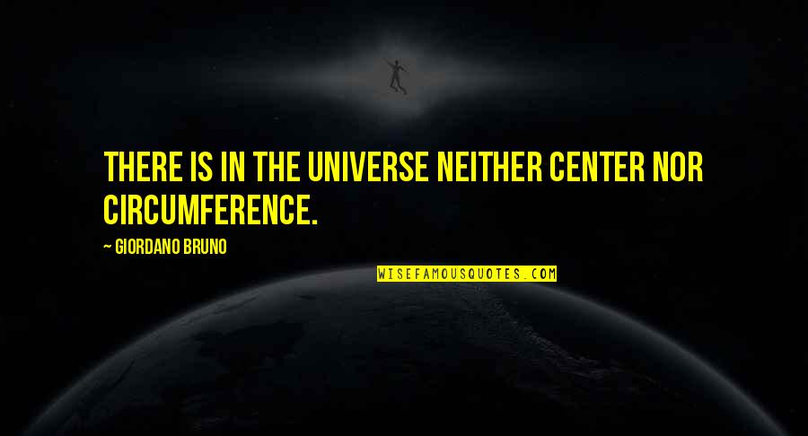 Awesome Family Quotes By Giordano Bruno: There is in the universe neither center nor