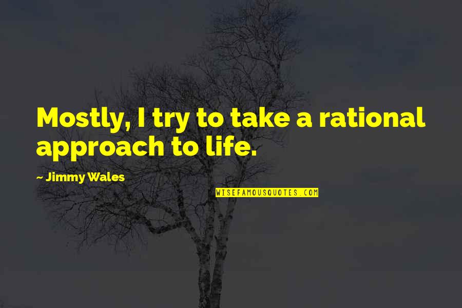 Awesome Grandson Quotes By Jimmy Wales: Mostly, I try to take a rational approach