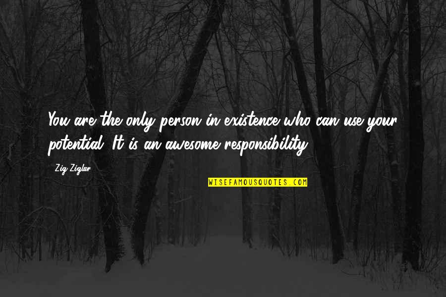 Awesome Person Quotes By Zig Ziglar: You are the only person in existence who