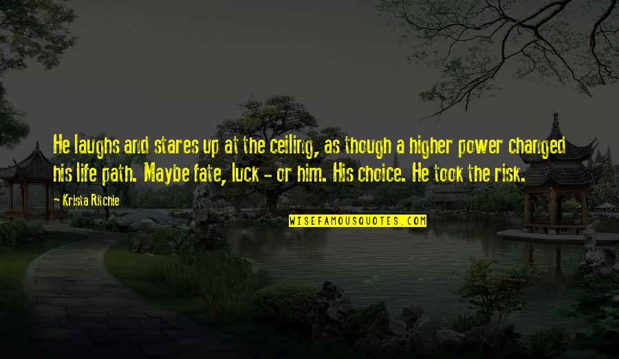 Awesome Things Quotes By Krista Ritchie: He laughs and stares up at the ceiling, Awesome Things Quotes By Krista Ritchie: He laughs and stares up at the ceiling,