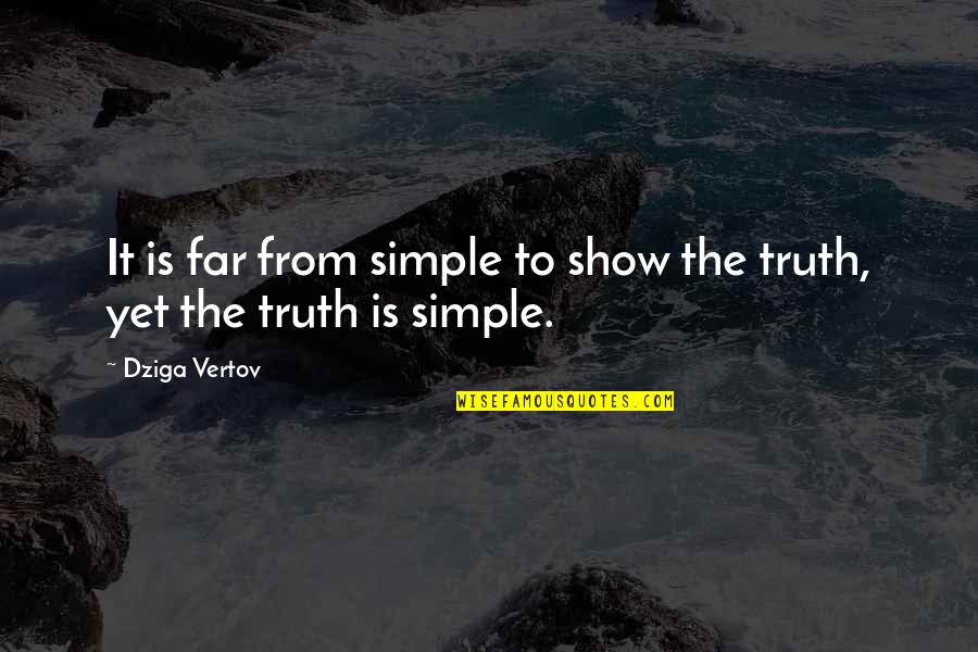 Awful Funny Quotes By Dziga Vertov: It is far from simple to show the