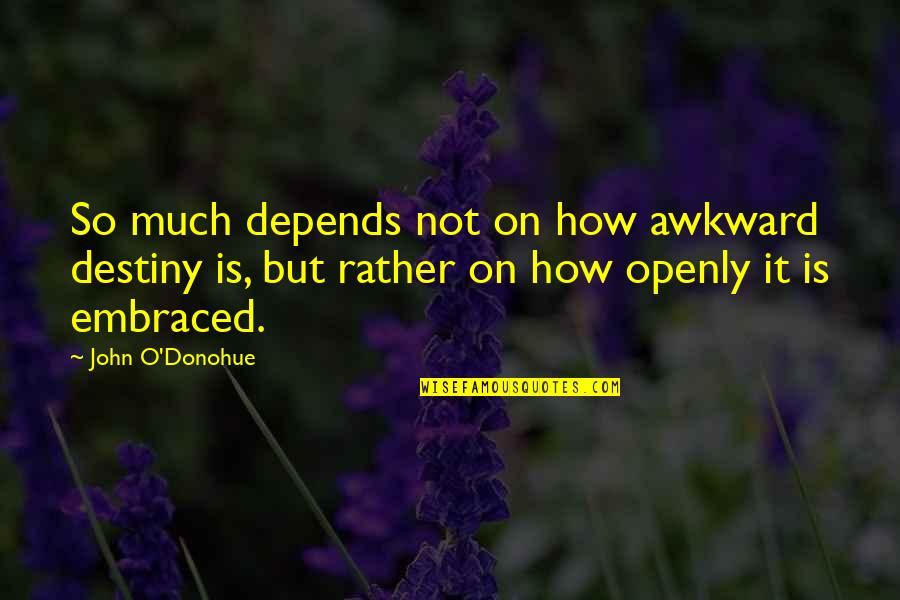 Awkward Quotes By John O'Donohue: So much depends not on how awkward destiny