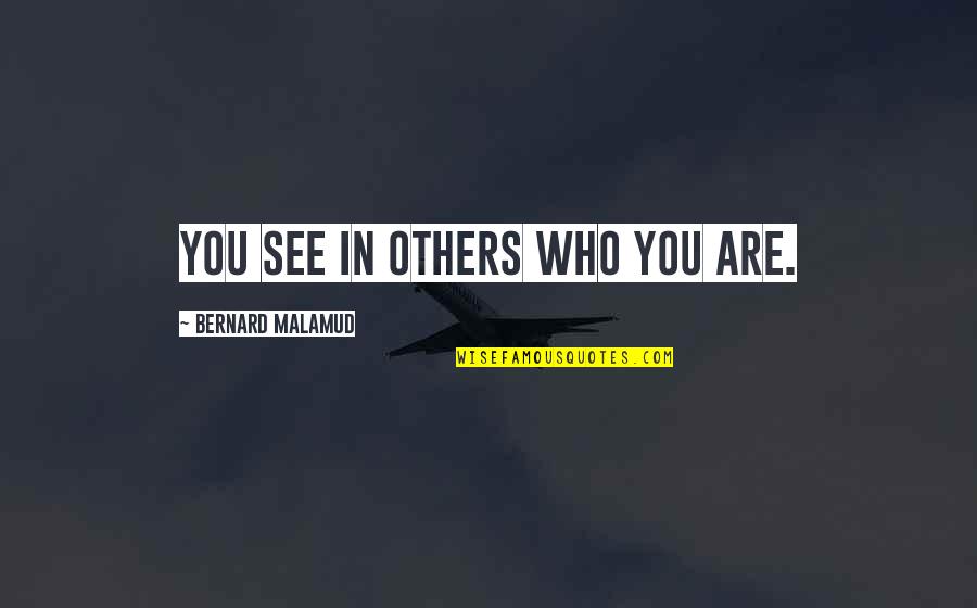 Awkwardly Beautiful Quotes By Bernard Malamud: You see in others who you are.