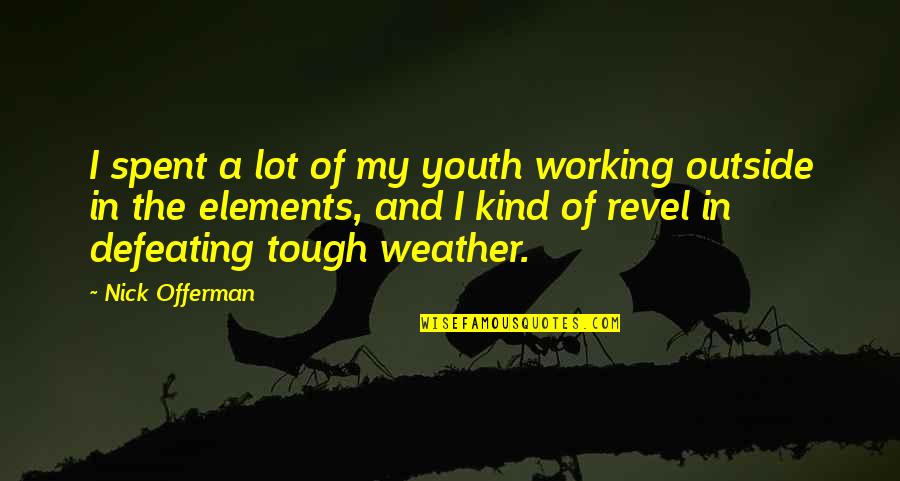 Awodele Omilamis Parent Quotes By Nick Offerman: I spent a lot of my youth working