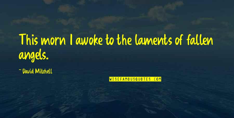Awoke Quotes By David Mitchell: This morn I awoke to the laments of