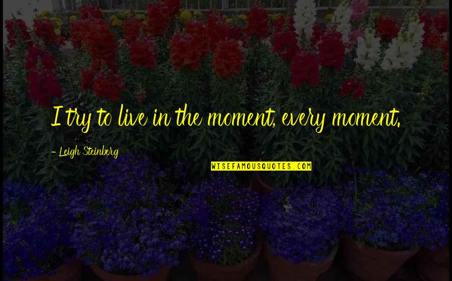 Aww Que Lindooo Quotes By Leigh Steinberg: I try to live in the moment, every