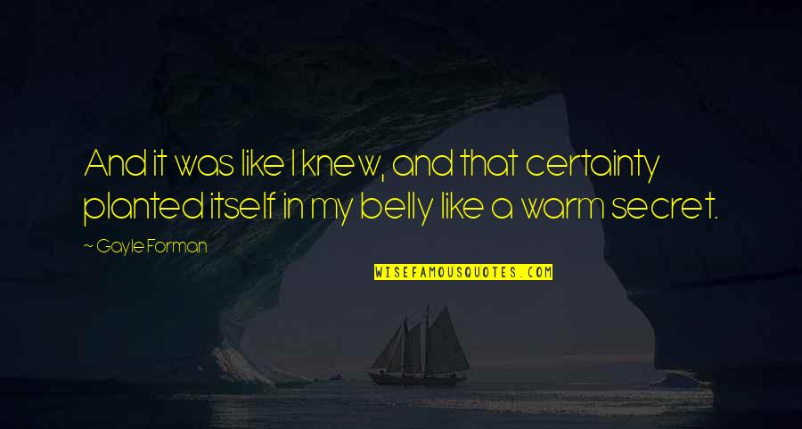 Axali Arxi Quotes By Gayle Forman: And it was like I knew, and that