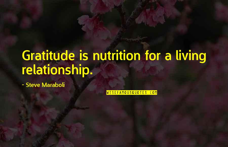 Axel Munthe Quotes By Steve Maraboli: Gratitude is nutrition for a living relationship.