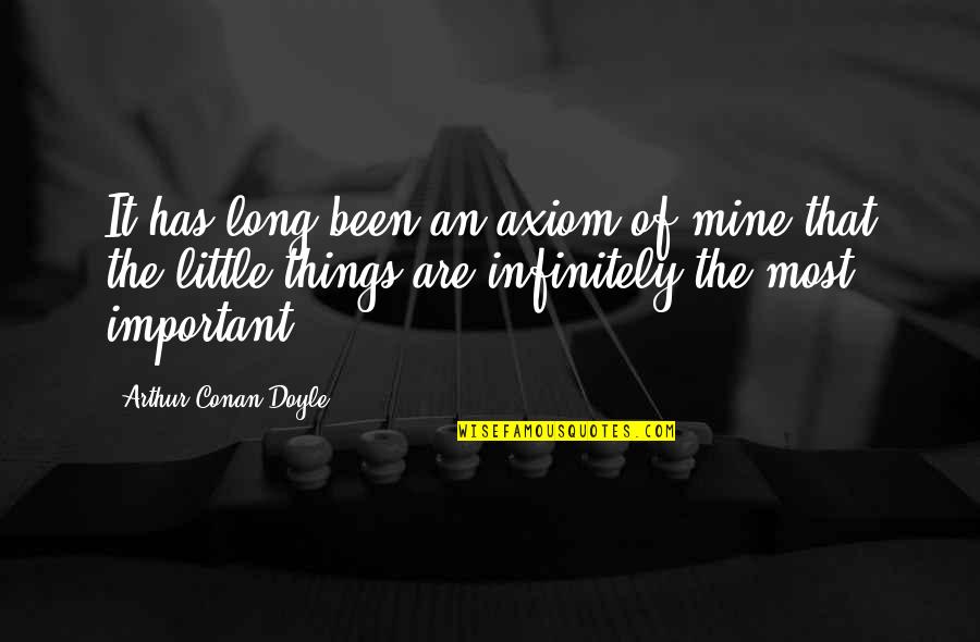 Axiom Quotes By Arthur Conan Doyle: It has long been an axiom of mine