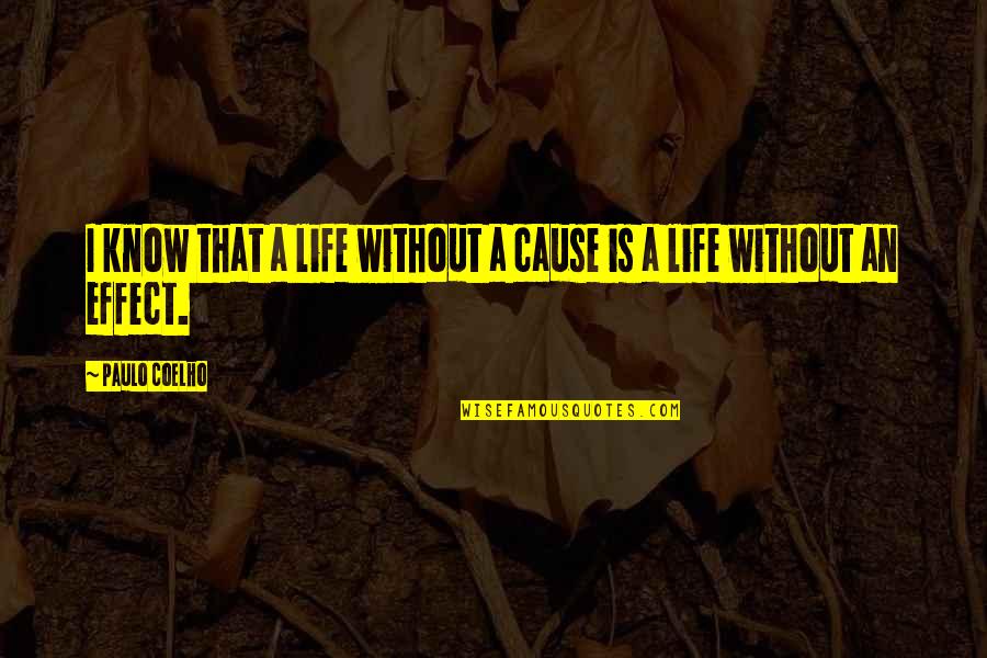 Axiomatic System Quotes By Paulo Coelho: I know that a life without a cause