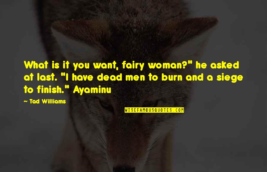 Ayaminu Quotes By Tad Williams: What is it you want, fairy woman?" he