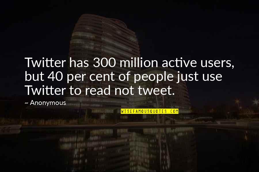 Ayanda Borotho Quotes By Anonymous: Twitter has 300 million active users, but 40