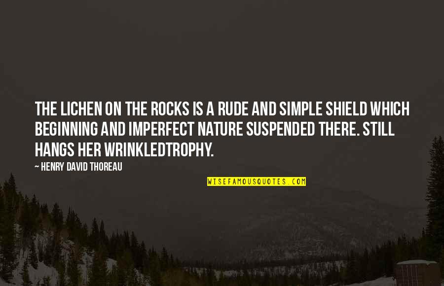 Ayandeh Quotes By Henry David Thoreau: The lichen on the rocks is a rude Ayandeh Quotes By Henry David Thoreau: The lichen on the rocks is a rude