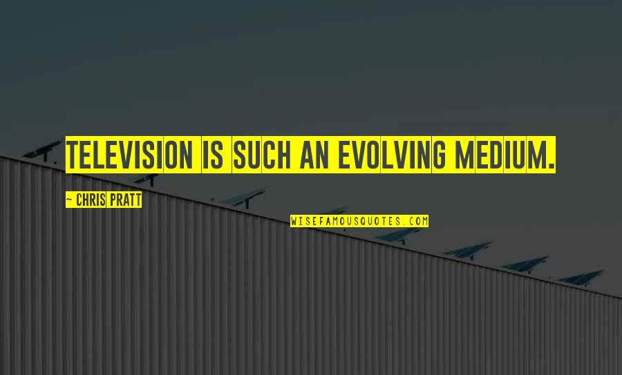 Ayarin Quotes By Chris Pratt: Television is such an evolving medium. Ayarin Quotes By Chris Pratt: Television is such an evolving medium.