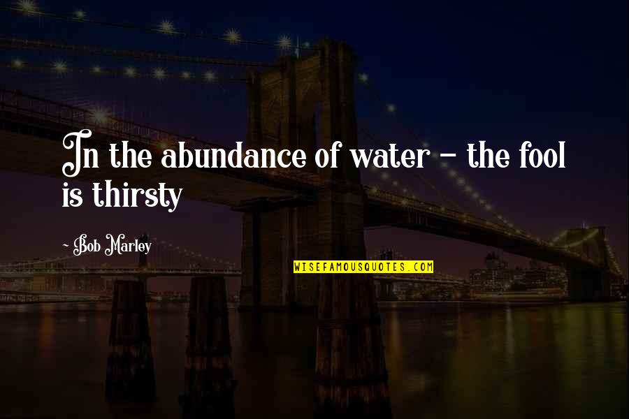 Aybara Quotes By Bob Marley: In the abundance of water - the fool