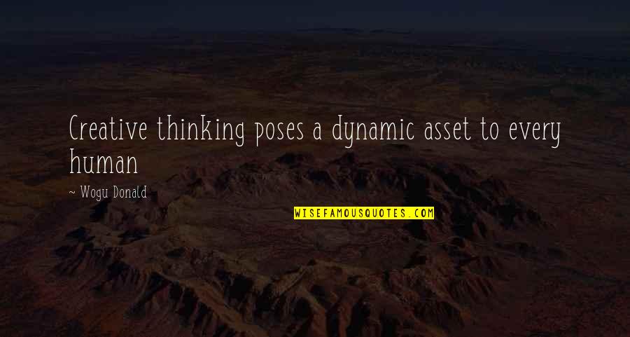 Ayckbourn Quotes By Wogu Donald: Creative thinking poses a dynamic asset to every Ayckbourn Quotes By Wogu Donald: Creative thinking poses a dynamic asset to every