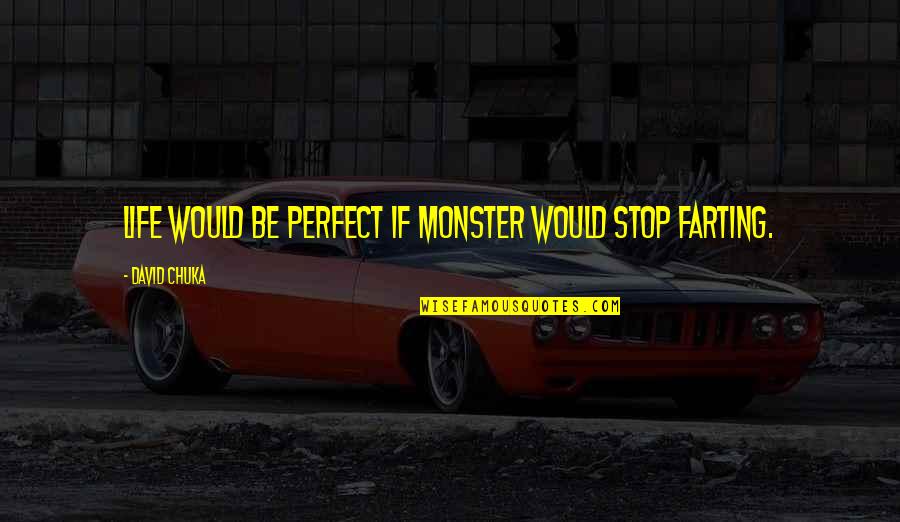 Aying Quotes By David Chuka: Life would be perfect if monster would stop
