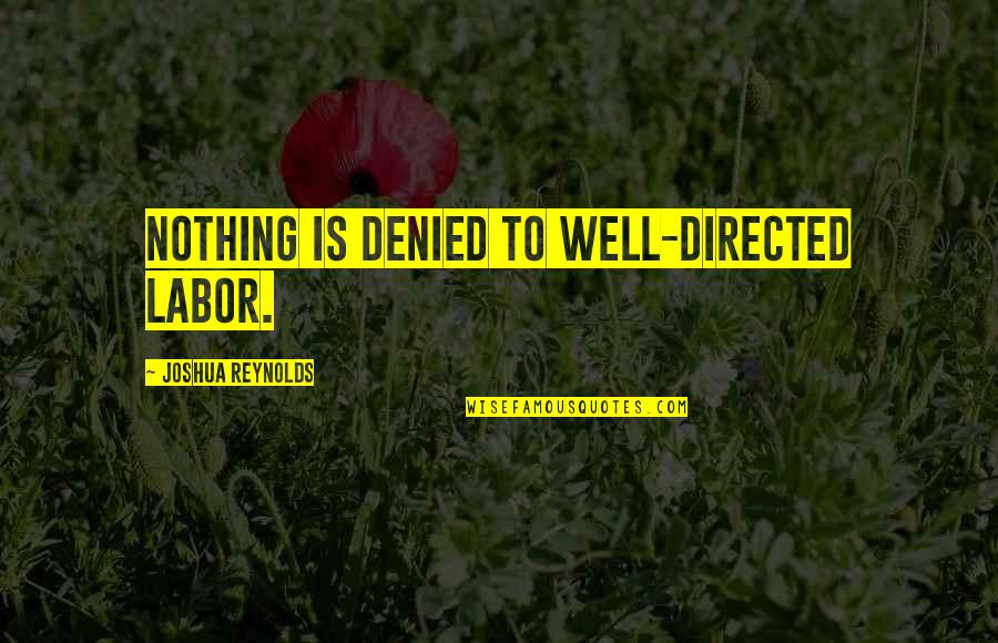 Ayla Quotes By Joshua Reynolds: Nothing is denied to well-directed labor. Ayla Quotes By Joshua Reynolds: Nothing is denied to well-directed labor.
