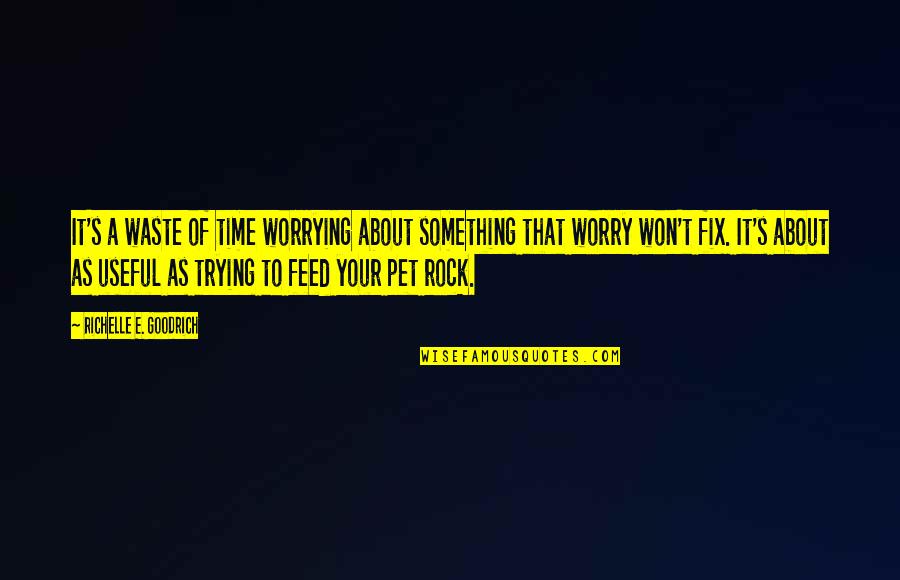 Aylon Samouha Quotes By Richelle E. Goodrich: It's a waste of time worrying about something