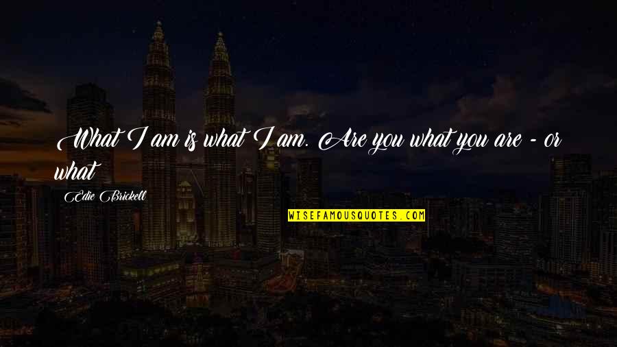 Aymerich Md Quotes By Edie Brickell: What I am is what I am. Are Aymerich Md Quotes By Edie Brickell: What I am is what I am. Are