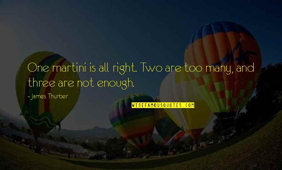 Aymestrey Quotes By James Thurber: One martini is all right. Two are too