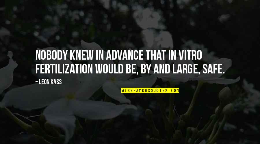 Ayobo Quotes By Leon Kass: Nobody knew in advance that in vitro fertilization
