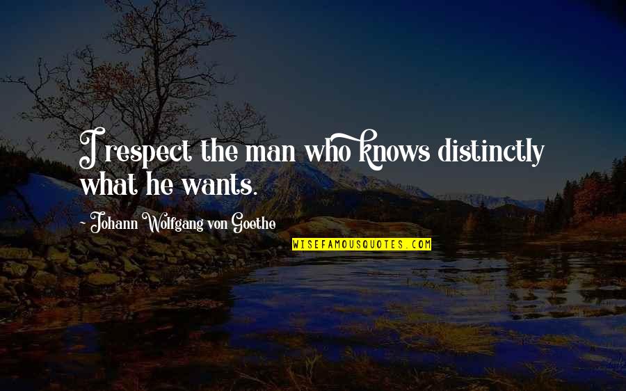 Ayodhya Nagari Quotes By Johann Wolfgang Von Goethe: I respect the man who knows distinctly what