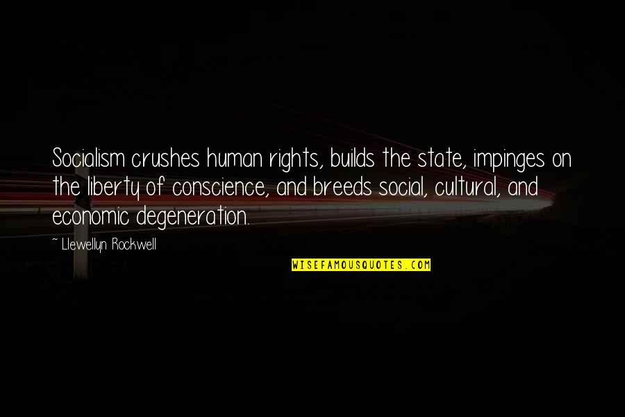 Ayodhya Nagari Quotes By Llewellyn Rockwell: Socialism crushes human rights, builds the state, impinges