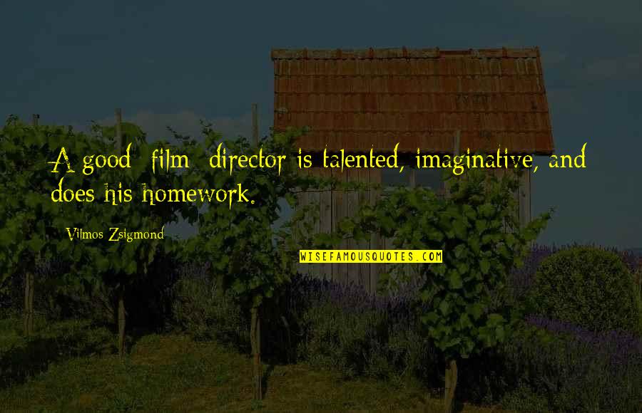 Ayorinde Ilori Quotes By Vilmos Zsigmond: A good [film] director is talented, imaginative, and