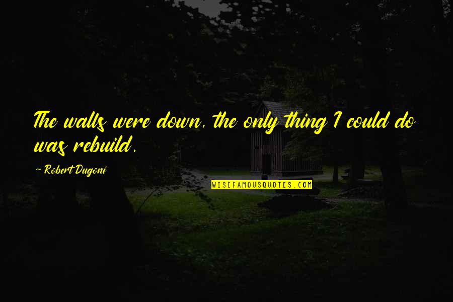 Ayudarte A Superarse Quotes By Robert Dugoni: The walls were down, the only thing I Ayudarte A Superarse Quotes By Robert Dugoni: The walls were down, the only thing I