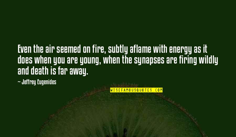 Ayurvedic Sanskrit Quotes By Jeffrey Eugenides: Even the air seemed on fire, subtly aflame