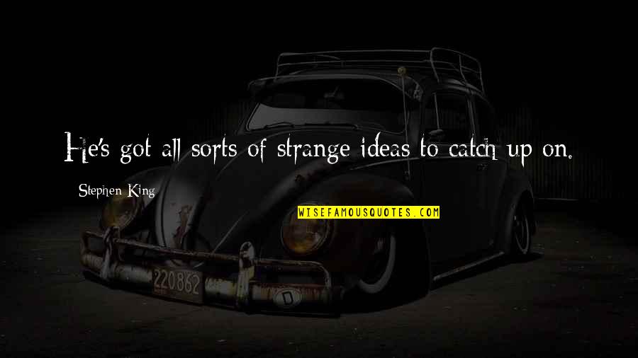 Ayushi Sharma Quotes By Stephen King: He's got all sorts of strange ideas to