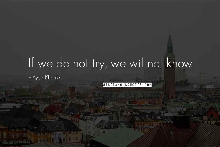 Ayya Khema quotes: If we do not try, we will not know.