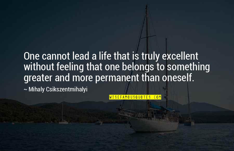 Ayyan Zubair Quotes By Mihaly Csikszentmihalyi: One cannot lead a life that is truly