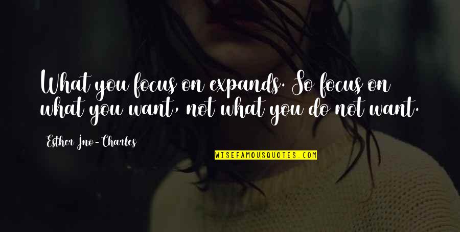 Azabox Quotes By Esther Jno-Charles: What you focus on expands. So focus on