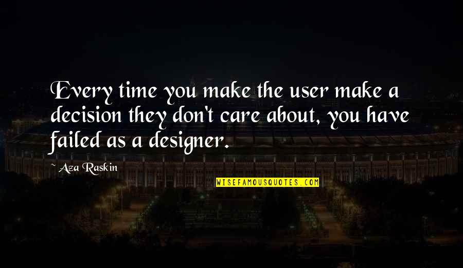 Aza's Quotes By Aza Raskin: Every time you make the user make a