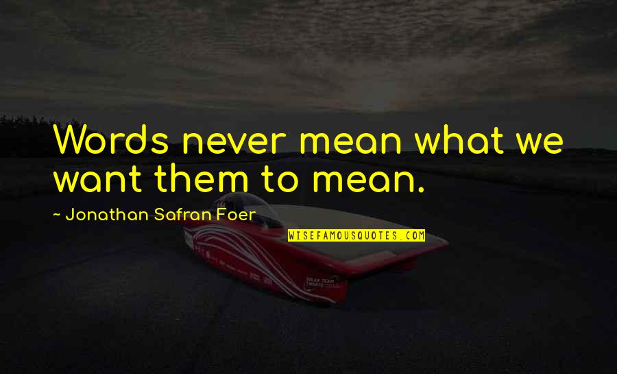 Azcarate Associates Quotes By Jonathan Safran Foer: Words never mean what we want them to