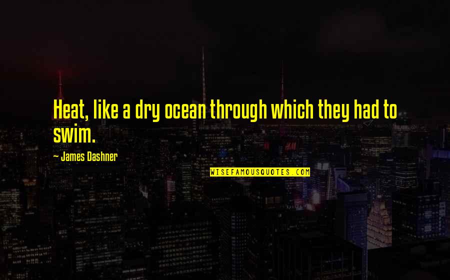 Azeem Ibrahim Quotes By James Dashner: Heat, like a dry ocean through which they Azeem Ibrahim Quotes By James Dashner: Heat, like a dry ocean through which they