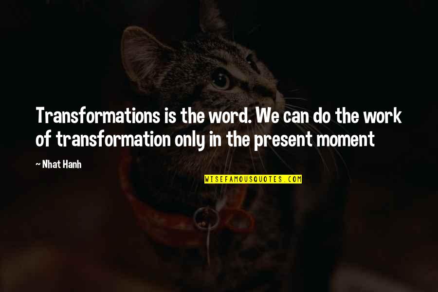 Azibai Quotes By Nhat Hanh: Transformations is the word. We can do the