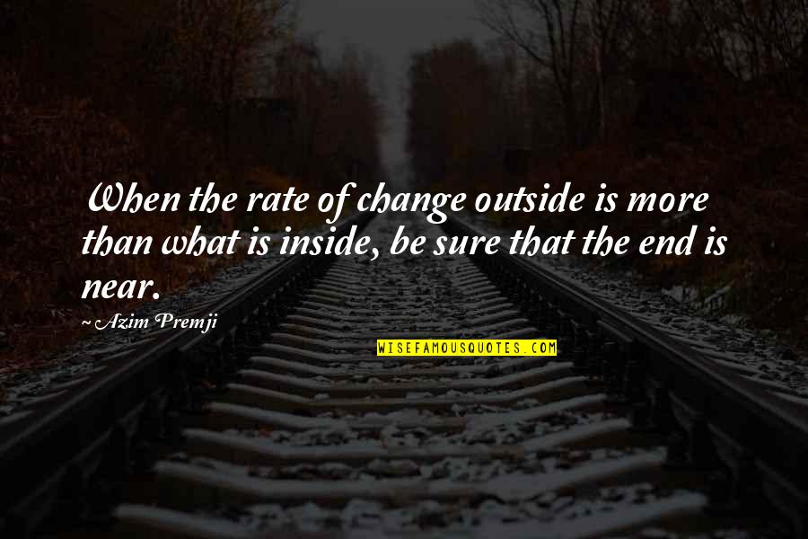 Azim Premji Quotes By Azim Premji: When the rate of change outside is more