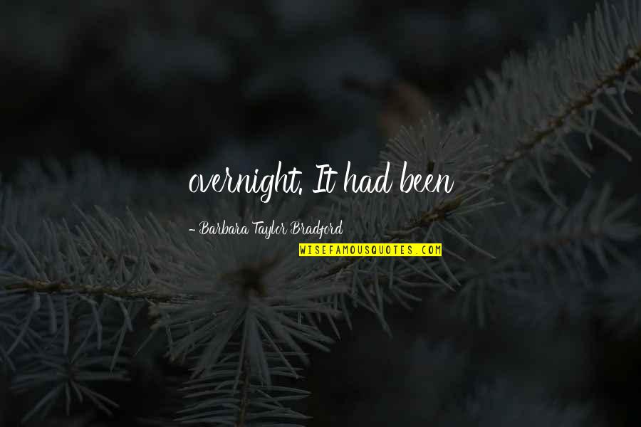 Azubah Minkler Quotes By Barbara Taylor Bradford: overnight. It had been