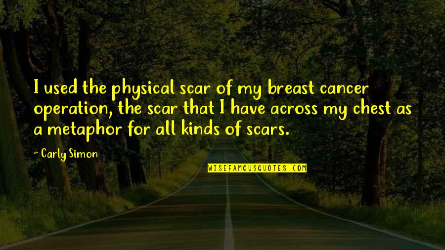 B A W D Quotes By Carly Simon: I used the physical scar of my breast