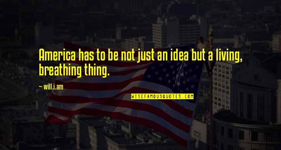 B Boying Quotes By Will.i.am: America has to be not just an idea