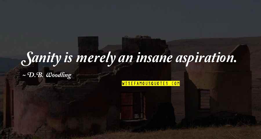 B.d Quotes By D.B. Woodling: Sanity is merely an insane aspiration.