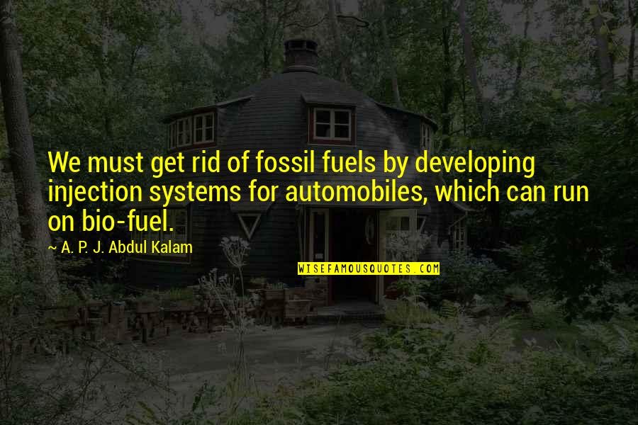 B F Systems Quotes By A. P. J. Abdul Kalam: We must get rid of fossil fuels by