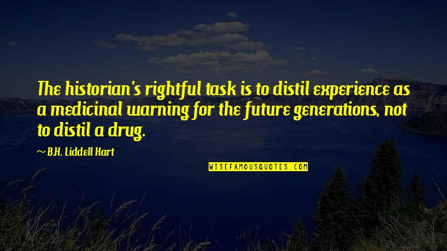 B. H. Liddell Hart Quotes By B.H. Liddell Hart: The historian's rightful task is to distil experience B. H. Liddell Hart Quotes By B.H. Liddell Hart: The historian's rightful task is to distil experience