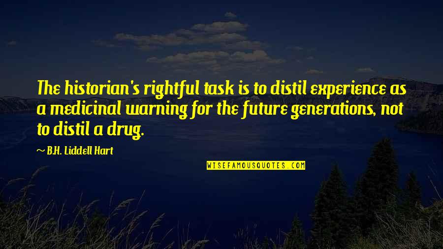 B. H. Liddell Hart Quotes By B.H. Liddell Hart: The historian's rightful task is to distil experience