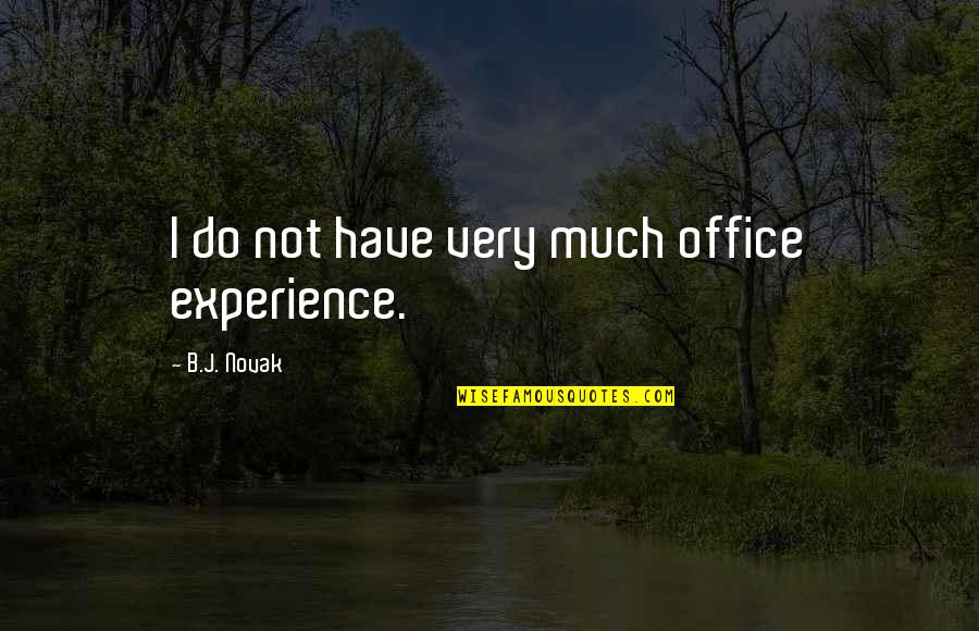 B J Novak Quotes By B.J. Novak: I do not have very much office experience.