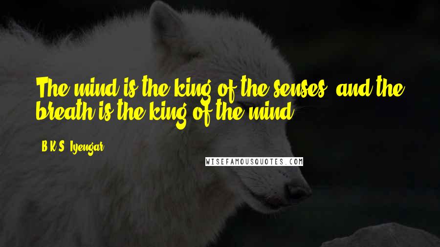 B.K.S. Iyengar quotes: The mind is the king of the senses, and the breath is the king of the mind