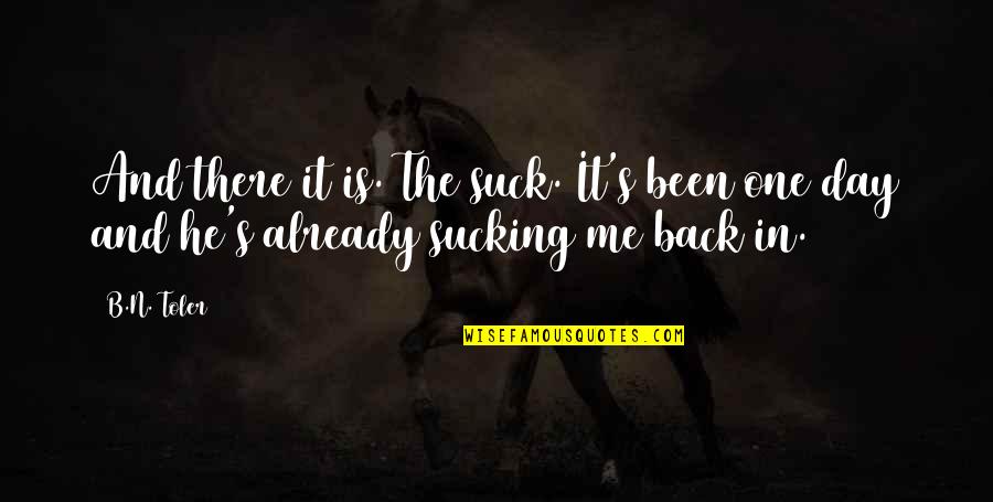 B N Quotes By B.N. Toler: And there it is. The suck. It's been
